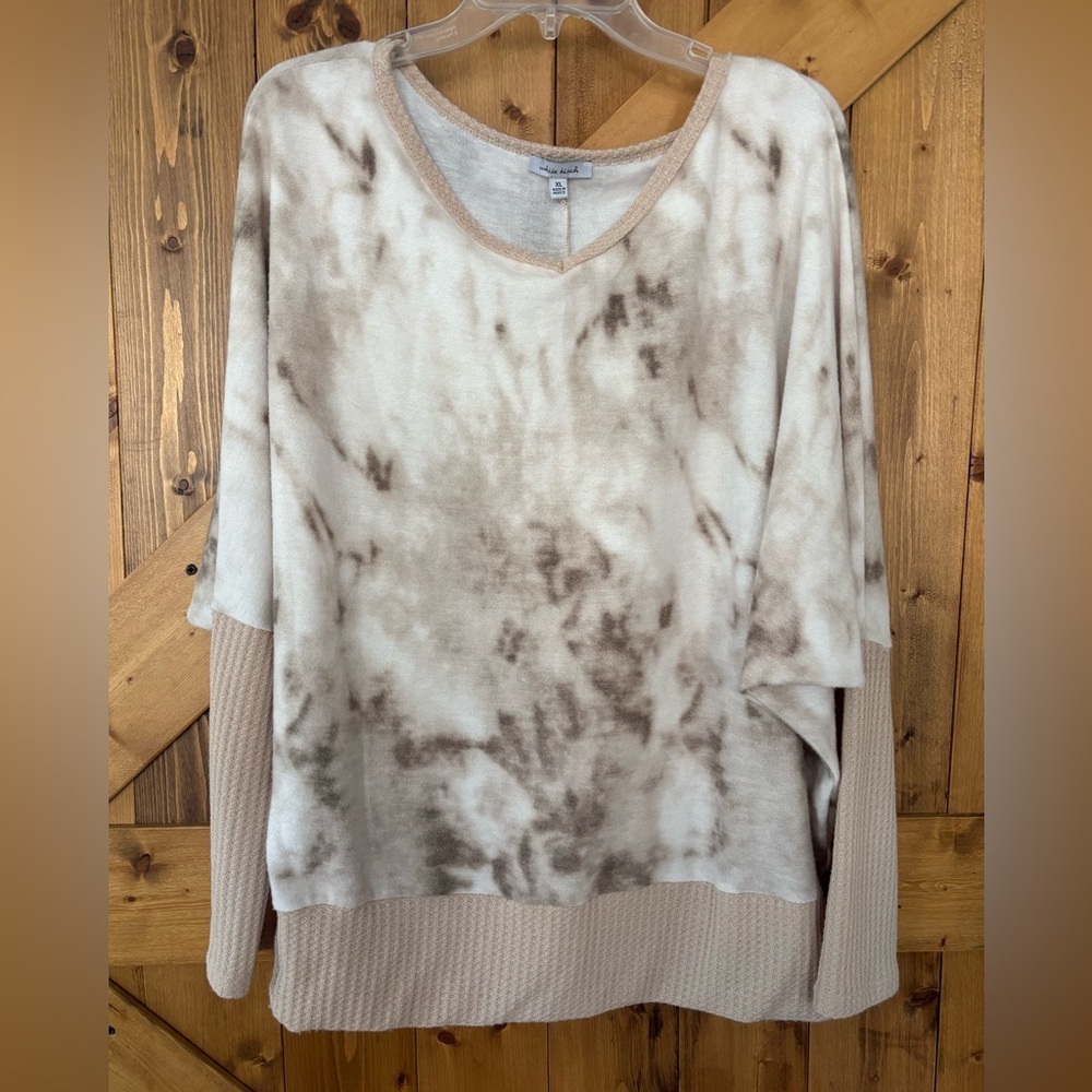 Women's White Birch Tie Dye Long Sleeve Top | Size XL